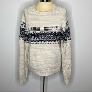 Max Cream Fairisle Stripe Crew Neck Sweater